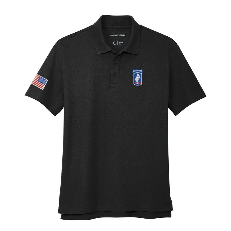 Men's Shirts with Rounded Hemlines173rd Airborne Cotton Blend Polo Shirt