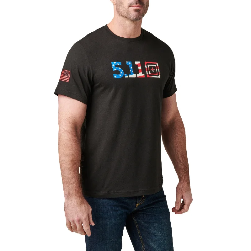 Men's Shirts with Velcro Closures5.11 Tactical Men's USA Flag Fill Logo Graphic T-Shirt