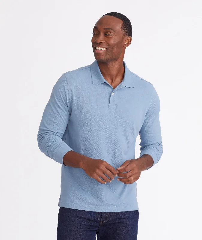 Men's Shirts with Tab CollarsPique Long-Sleeve Polo