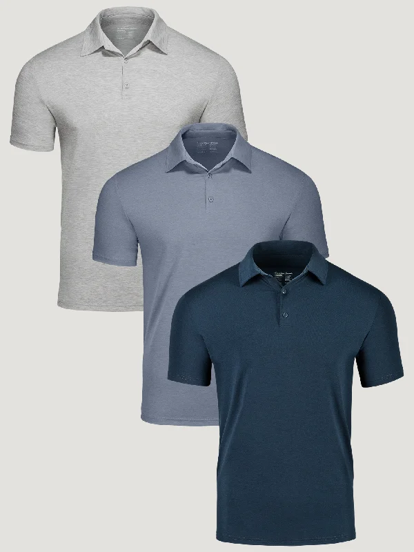 Men's Shirts with High NecksBasic Performance Polo 3-Pack