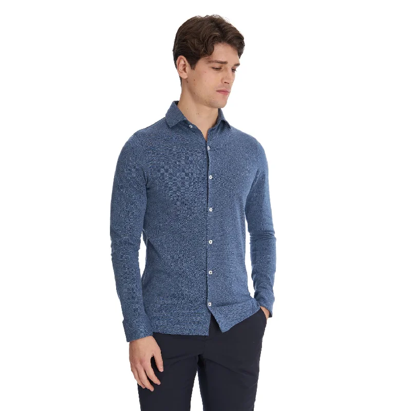 Men's Shirts with Spread CollarsBLUE POLO SHIRT