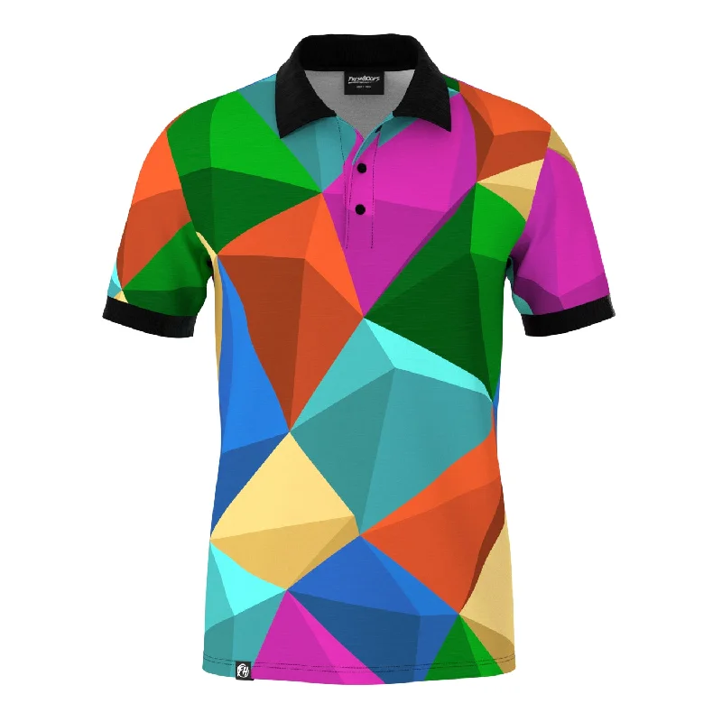 Men's Shirts with Button-Down CollarsCubes Cheerful Polo Shirt