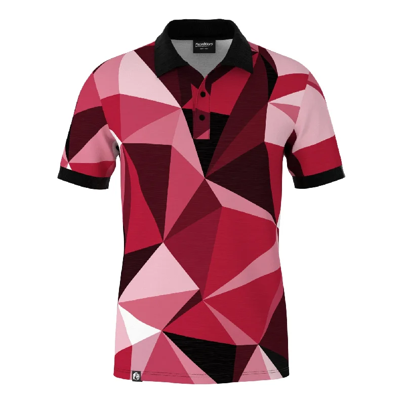 Men's Shirts with Bow TiesCubes Magenta Polo Shirt