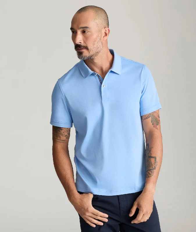 Men's Shirts with Asymmetrical HemlinesWrinkle-Free Damaschino Polo