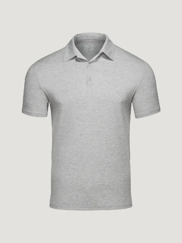 Men's Shirts with Pleated HemlinesHeather Grey Performance Polo