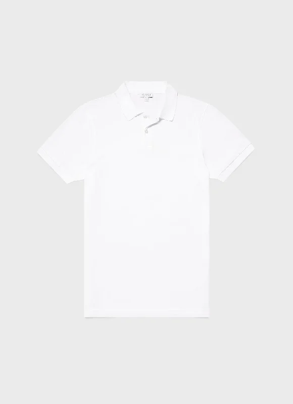 Men's Shirts with Hidden PocketsMen's Piqué Polo Shirt in White