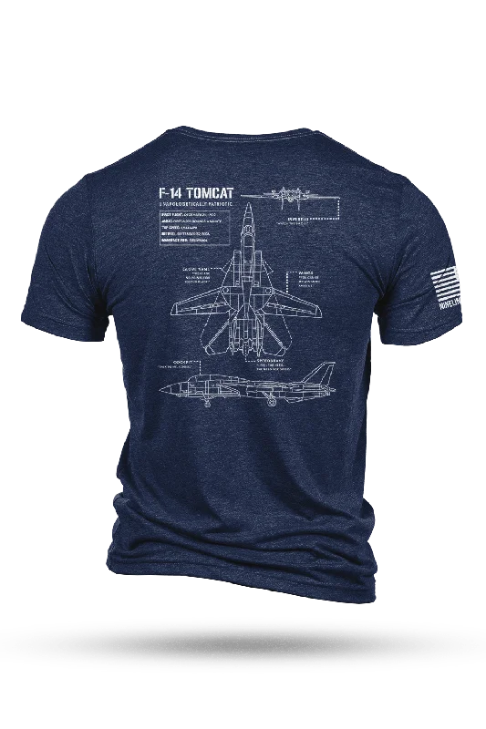 Warm Men's Fleece-Lined TopsF-14 Tomcat Schematic - T-Shirt