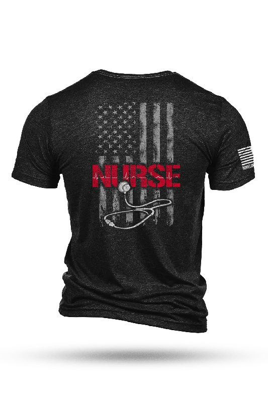 Men's Shirts with Belt LoopsStethoscope Flag - T-Shirt