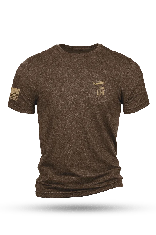 Men's Shirts with Hidden PocketsTan Dropline Logo - T-Shirt