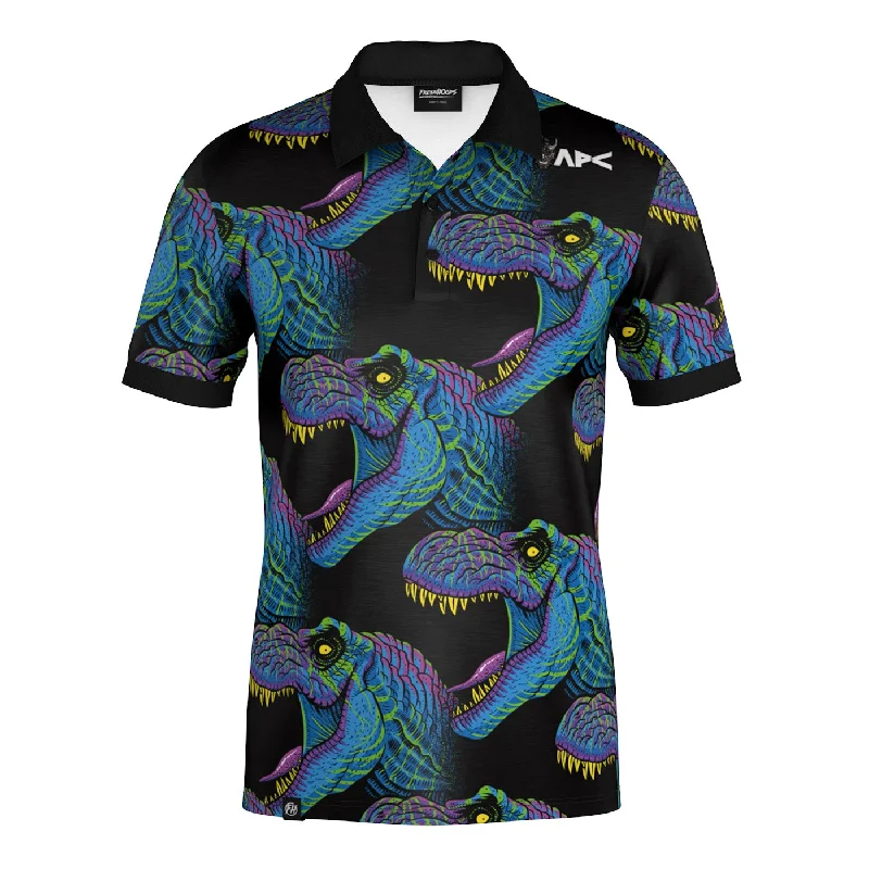 Men's Shirts with Contrast CollarsRex Pattern Polo Shirt