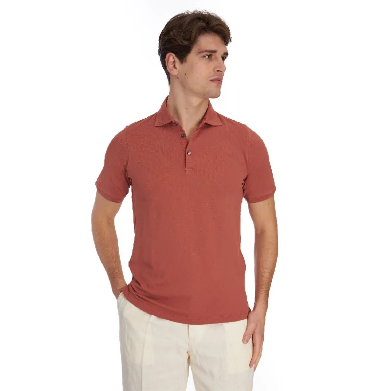 Men's Shirts with Graphic PrintsSALMON SHORT SLEEVE POLO