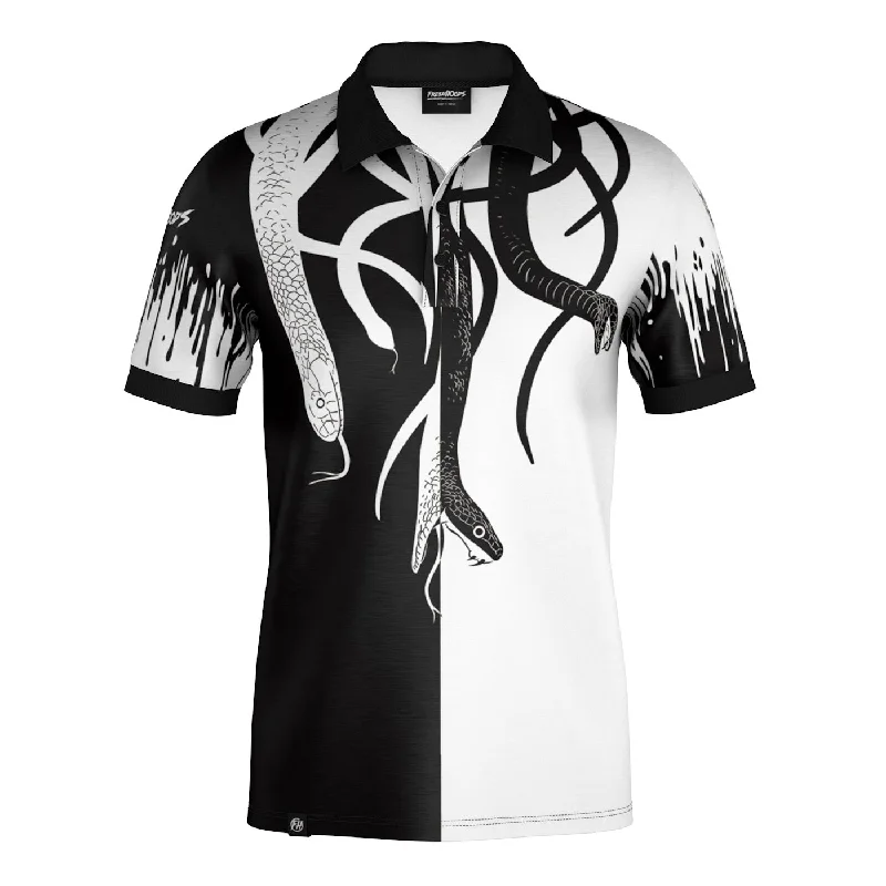 Men's Shirts with Patchwork PatternsSnake Attack Polo Shirt