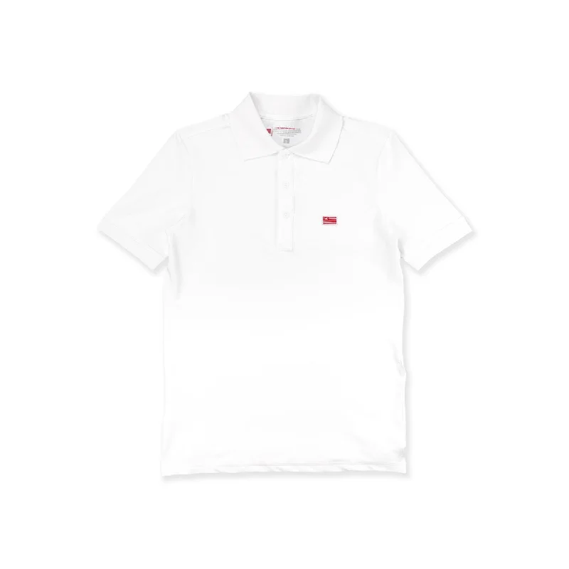 Men's Shirts with Embellished HemlinesTMC Flag (1 inch) Polo - White