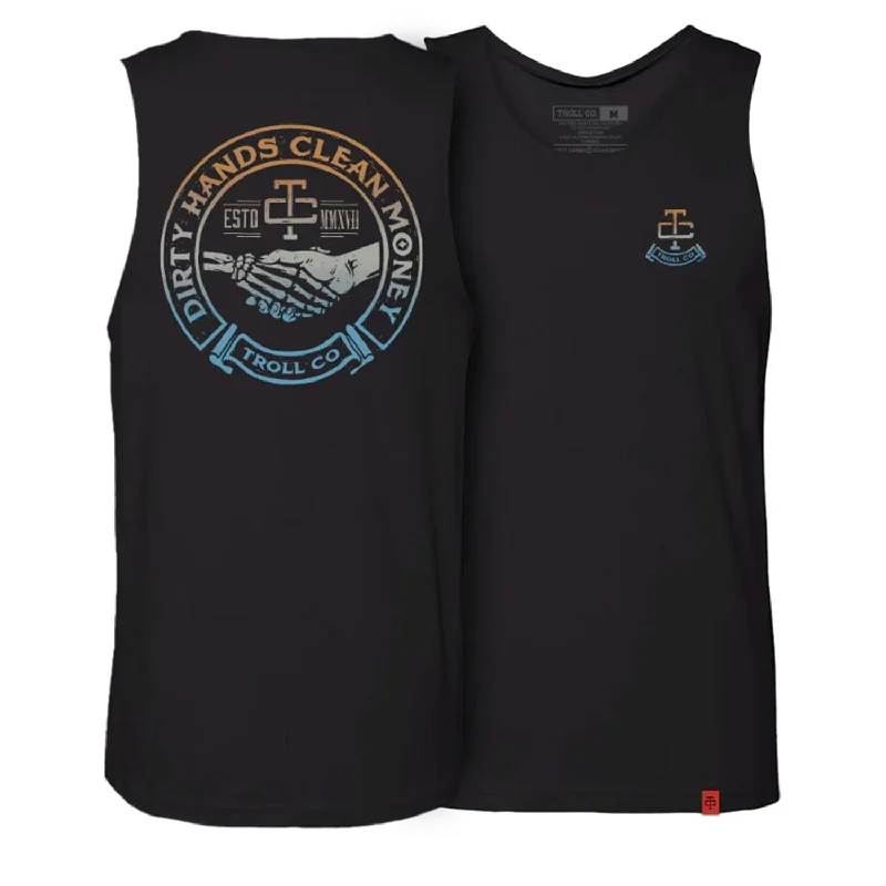 Men's Shirts with Hook-and-Loop ClosuresTroll Co. Men's Haggler "Dirty Hands Clean Money" Muscle Tank