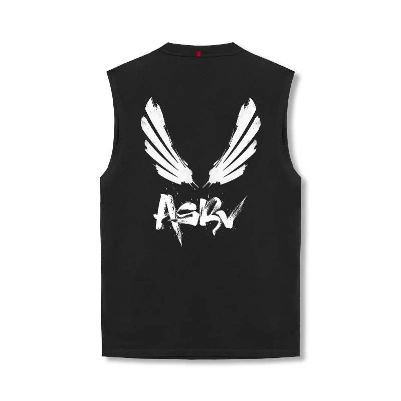 Men's Shirts with French Cuffs0807. Tech Essential™ Relaxed Cutoff   -   Black "Brush Wings/ASRV"