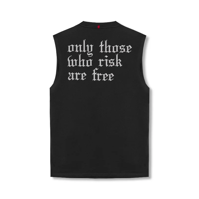 Men's Shirts with Scoop Necks0807. Tech Essential™ Relaxed Cutoff   -   Black/White "OTWR"