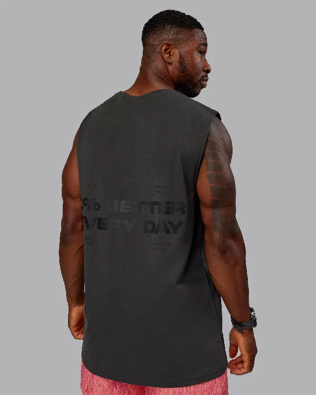 Men's Shirts with Hook-and-Loop Closures1% Better Value Series FLXCotton Tank - Pirate Black-Black