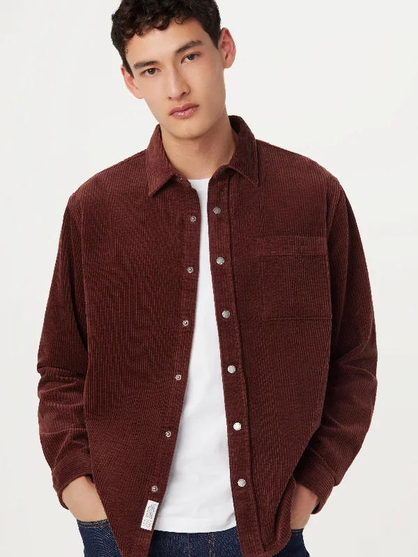 Men's Crew Neck T-Shirts for Everyday WearThe Corduroy Shirt in Bordeaux