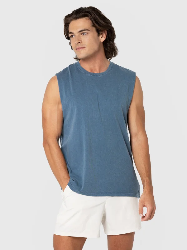 Men's Shirts with Embellished HemlinesBARRY'S MINERAL BLUE MUSCLE TANK