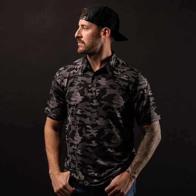 Men's Relaxed-Fit Shirts for Casual ComfortMen's Polo - Black Camo