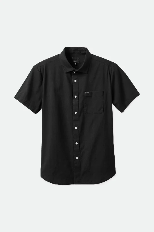 Men's Pattern-Clashing Shirts for Bold FashionCharter Oxford S/S Woven Shirt - Black