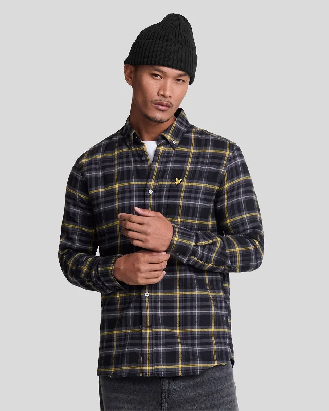 Men's Solid-Colored Shirts for VersatilityCheck Flannel Shirt