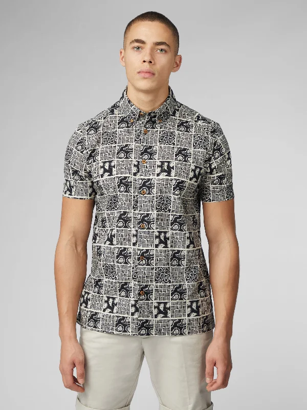 Men's Limited Edition Shirts for ExclusivitySignature Checkerboard Paisley Print - Black