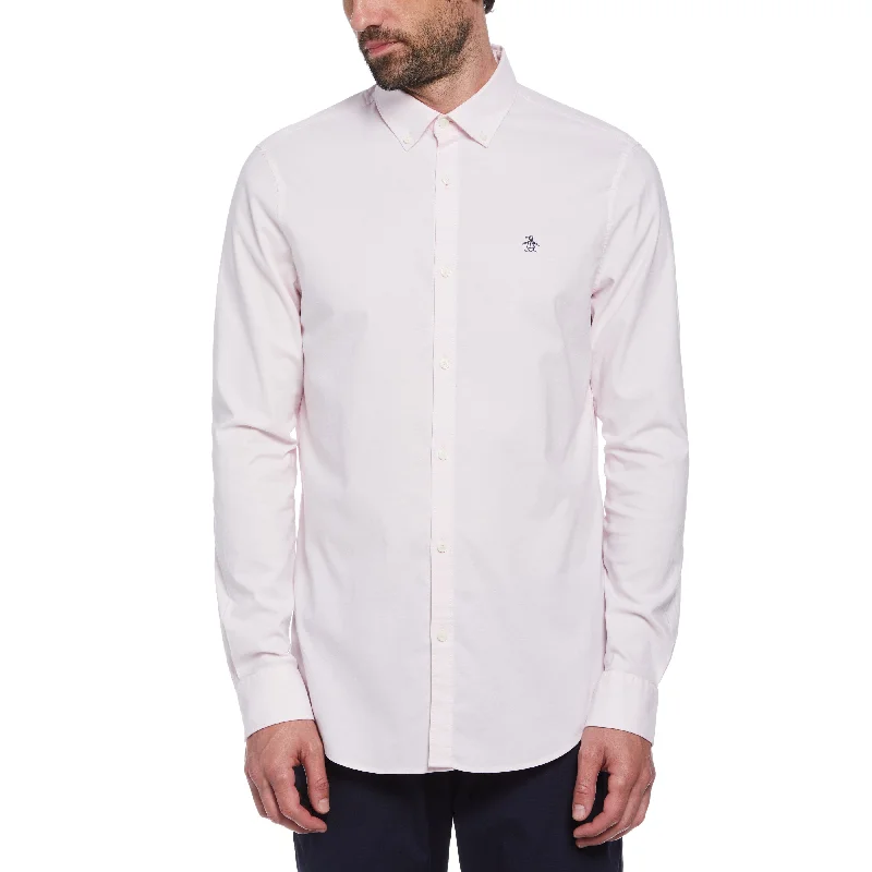 Men's Tailored Shirts for a Sharp AppearanceEcoVero Oxford Stretch Long Sleeve Shirt