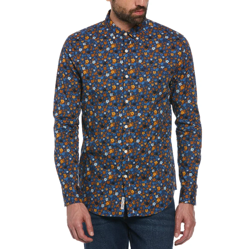 Men's Color-Blocking Shirts for a Statement LookFloral Print Shirt