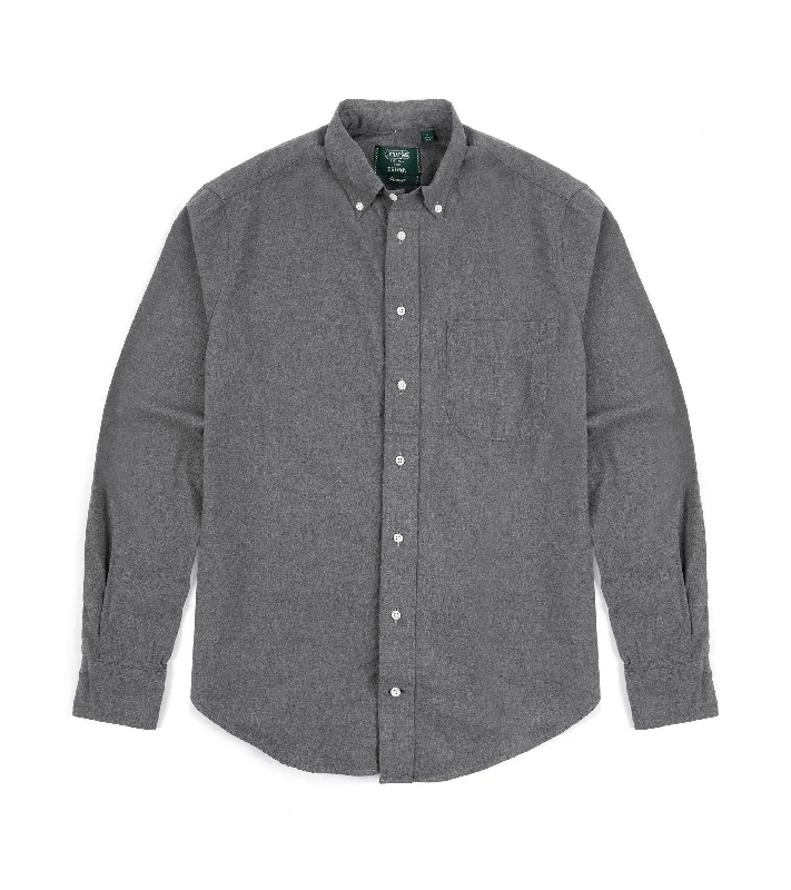 Men's Layering Shirts for Seasonal TransitionsGitman Vintage Classic Cotton Flannel Button Down Shirt: Grey