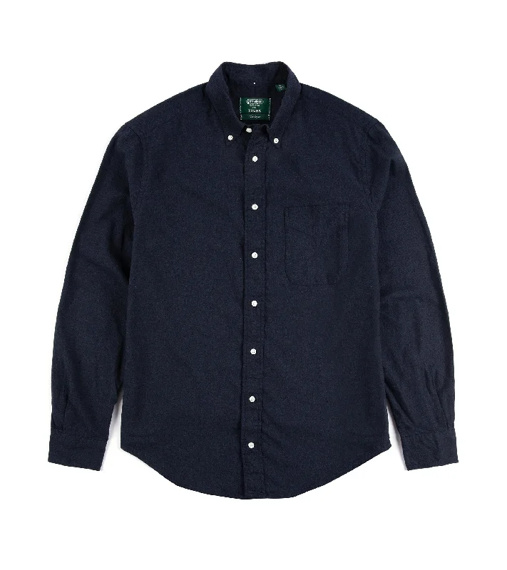 Men's Solid-Colored Shirts for VersatilityGitman Vintage Classic Cotton Flannel Button Down Shirt: Navy