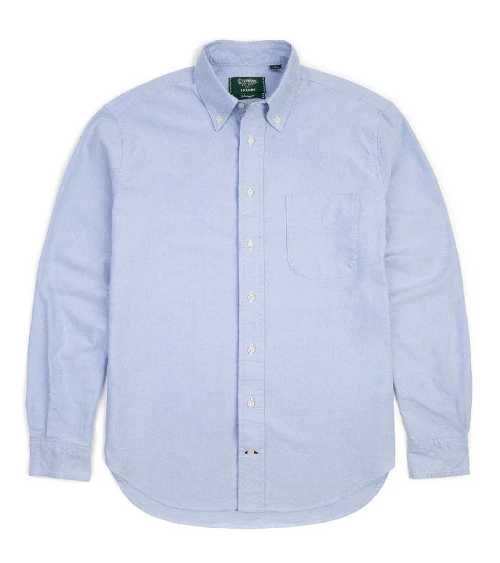 Men's Solid-Color Button-Down Shirts for VersatilityGitman Vintage Oxford Shirt: Blue