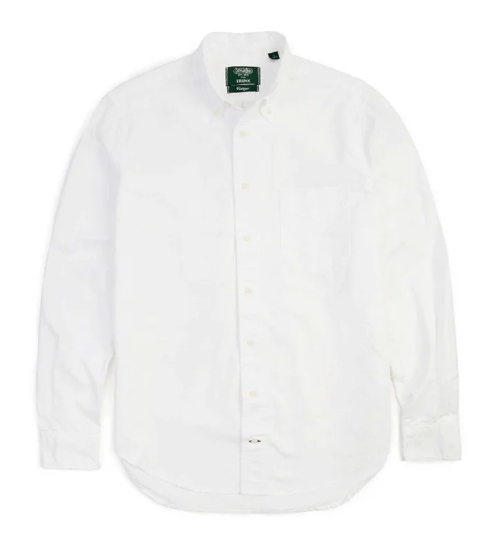 Men's Bamboo Fiber Shirts for Softness and BreathabilityGitman Vintage Oxford Shirt: White