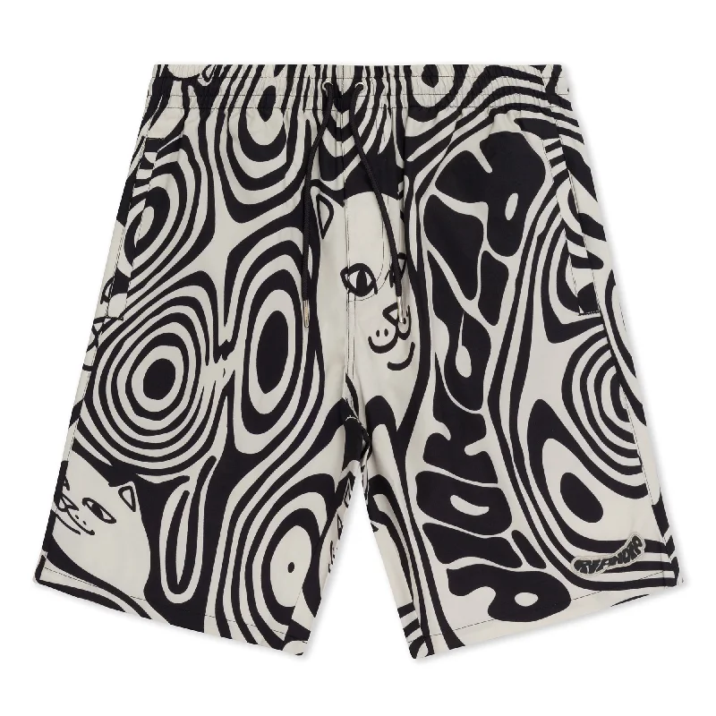 Men's Pants with Hidden ButtonsHypnotic Swim Shorts (Black/Cream)