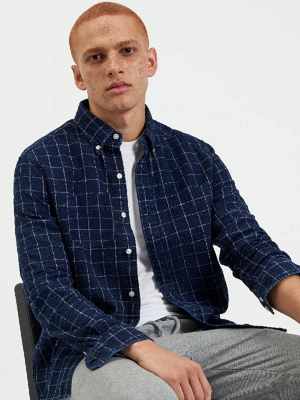 Men's Custom Dress Shirts for a Personalized FitDalston Blues Beatnik Overshirt - Indigo