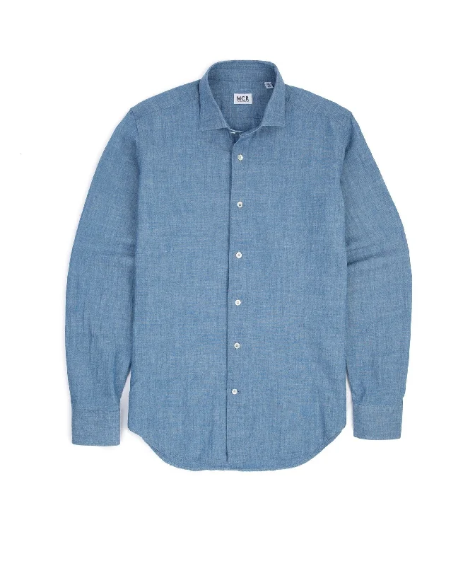 Men's Luxury Shirts for High-End FashionMCR Slim Japanese Chambray Shirt: Light Blue