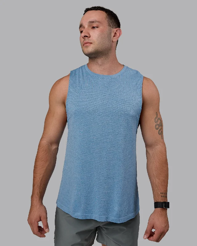 Men's Unique and Designer TopsAeroFLX+ Seamless Muscle Tank - Elemental Blue/Ice Blue