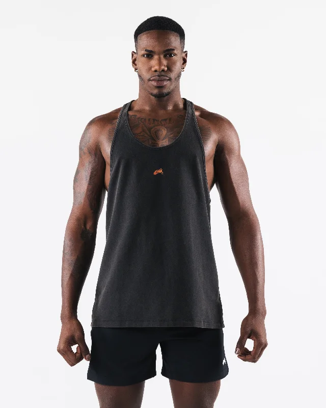 Men's Shirts with Contrast StitchingBreathe More Stringer - Washed Black / Orange