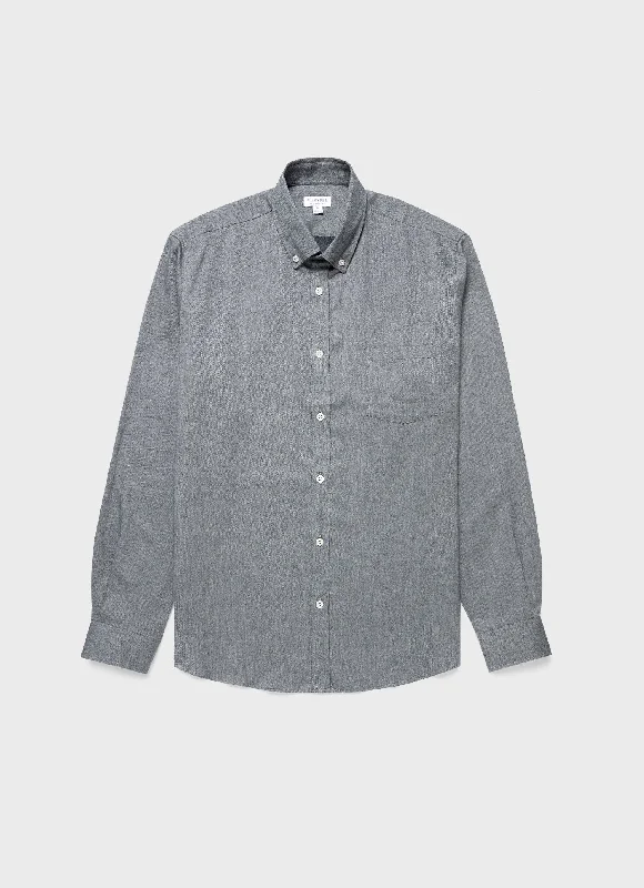 Men's Unique Dress Shirts for a Statement LookMen's Button Down Flannel Shirt in Mid Grey Melange