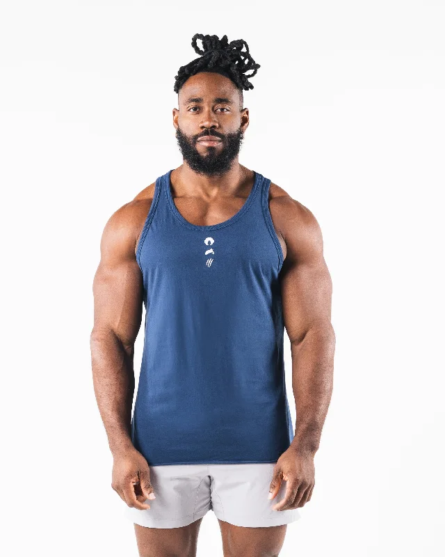 Men's Shirts with Abstract DesignsThree Pillar Tank - Denim