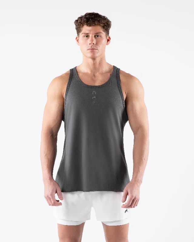 Men's Shirts with Checkered PatternsThree Pillar Tank - Pewter