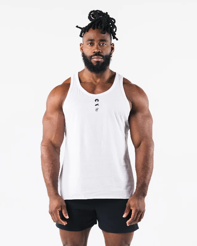 Men's Shirts with Full PlacketsThree Pillar Tank - White