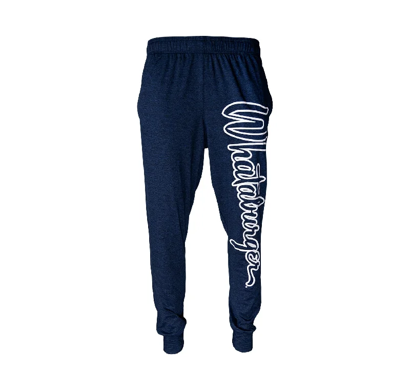 Men's Patterned Pants with ChecksNavy Sweatpants