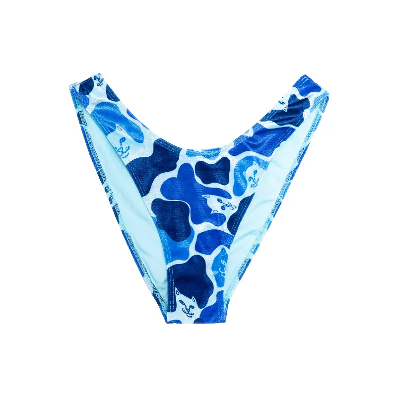 Men's Pants with Hidden ButtonsNerm Camo Cheeky Bikini Bottom (Blue Camo)