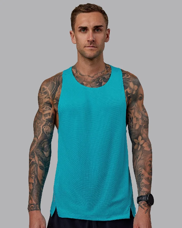 Men's Shirts with Cowl NecksPace Running Tank - Blue Bird