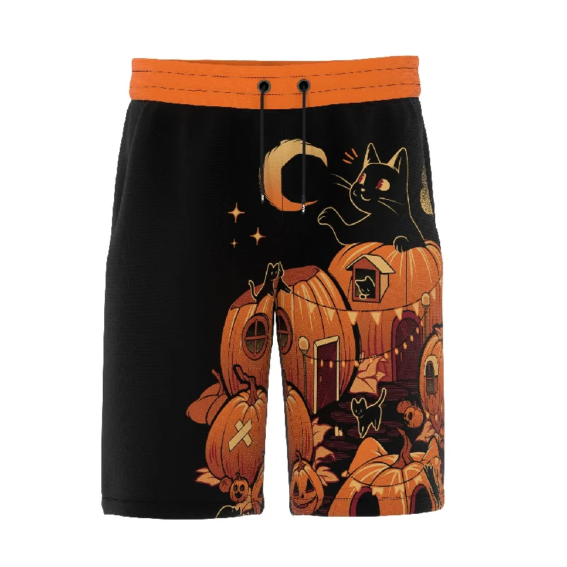 Men's Elastic-Waisted Pants for Easy MovementPumpkin House Shorts