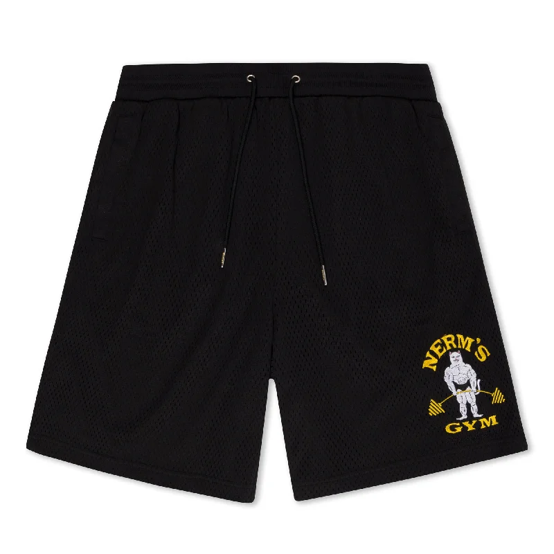 Men's Pants with Button-CuffsRipped n Dipped Mesh Shorts (Black)