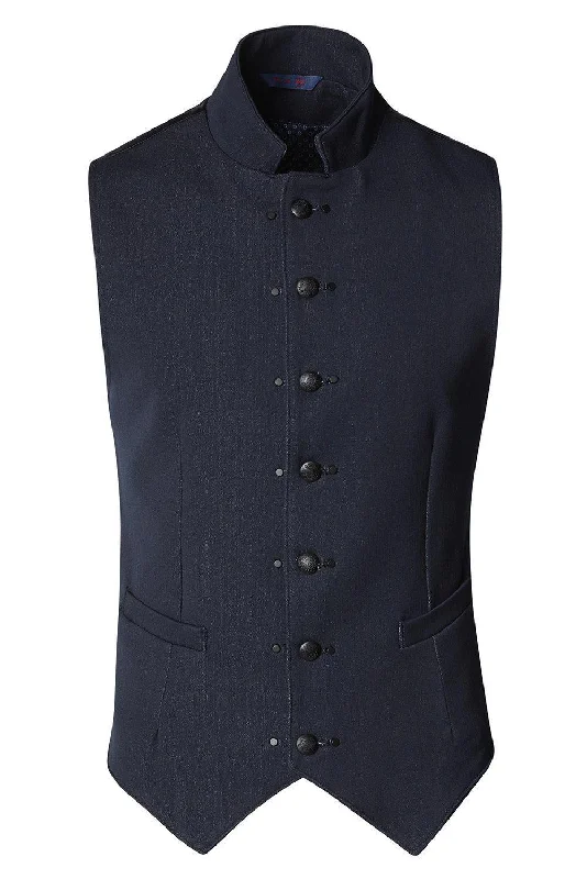 Breathable Men's Mesh TopsStand Up Notch Collar Vest - Navy