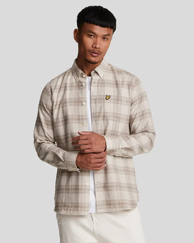 Men's Slim-Fit Shirts for a Flattering ShapeTonal Check Flannel Shirt