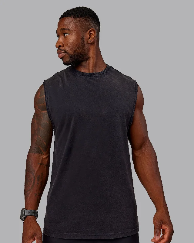 Men's Shirts with Hidden PocketsWashed Set The Standard Heavyweight Tank - Black-Greyish Purple